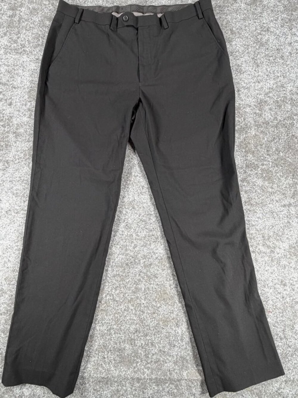 Alfani Dress Pants Mens 38W 32L Gray Flat Front Classic Fit Straight Leg Stretch